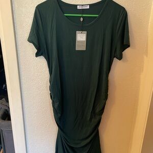 **NWT** size L Smallshow dark green bodycon maternity dress
